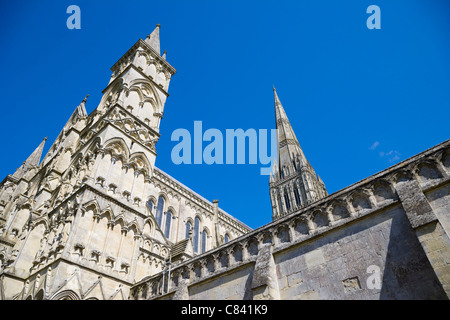 La Cattedrale di Salisbury, Salisbury, Wiltshire, Inghilterra, Regno Unito Foto Stock