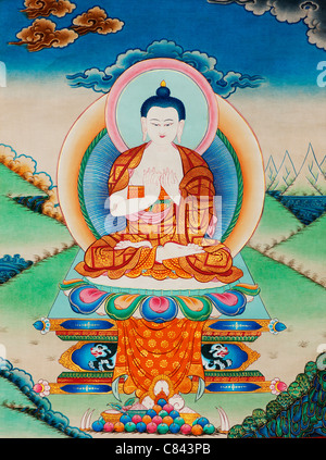 Colorate Buddista Tibetana Thangka / Tanka pittura Foto Stock