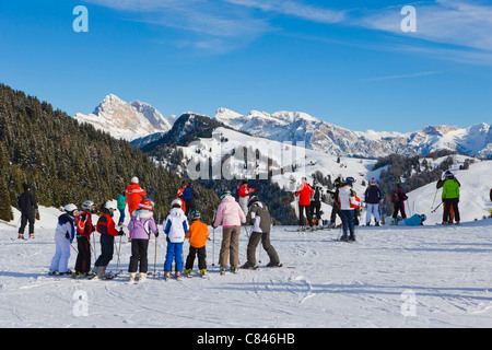 Alpe di Siusi, Mont Seuc in ladino, Dolomiti dell Alto Adige, Italia, inverno Foto Stock