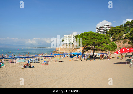 Platja dels Capellans, Salou, Costa Daurada, provincia di Tarragona Catalogna Foto Stock