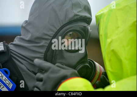 Regno Unito, grande catastrofe esercizio presso la vela olimpica venue, Portland nel Dorset, oltre 150 di polizia, vigili del fuoco, ambulanza e l'eliminazione della bomba Foto Stock