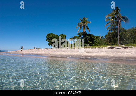 Madagascar Nosy Tanikely isola vicino a Nosy Be mare spiaggia Africa Oceano indiano Foto Stock