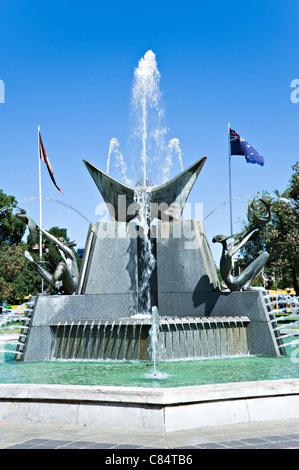 Commemorazione Fontana per la Regina Elisabetta II Visita in Adelaide Australia del Sud nel 1963 Foto Stock