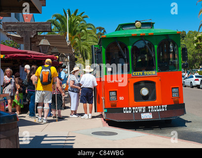 San Diego Trolley della Città vecchia Foto Stock