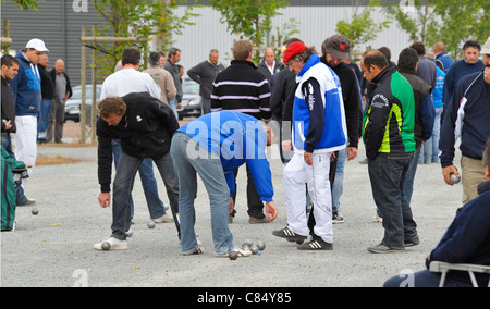 Francese campionati di bocce,Parthenay,Deux-Sevres,Francia. Foto Stock