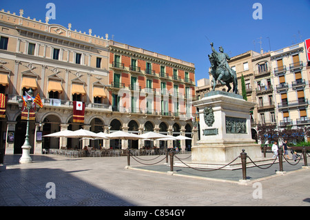Monumento a Joan Prim, Praça de Prim, Reus, provincia di Tarragona Catalogna Foto Stock