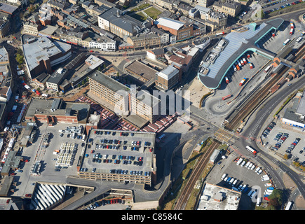 Barnsley centro città dall'aria, South Yorkshire, nell'Inghilterra del Nord Foto Stock