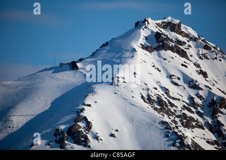 La stazione di Zeppelin alla ricerca scientifica internazionale base di Ny Alesund per il monitoraggio delle emissioni di gas a effetto serra e l'inquinamento. Foto Stock