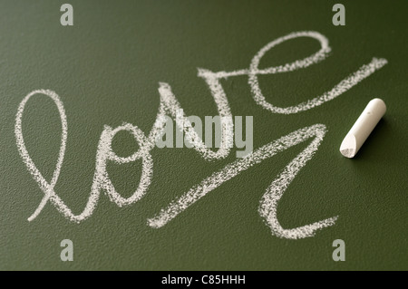 Amore scritti in gesso Foto Stock