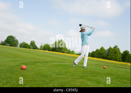 Donna Golf, Berchtesgaden, Berchtesgadener Land, Alta Baviera, Baviera, Germania Foto Stock