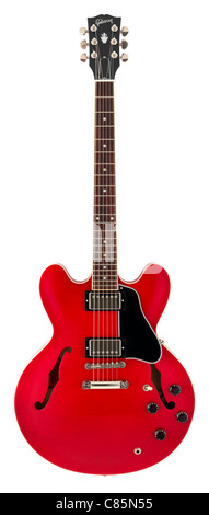 Gibson ES-335 chitarra con cherry corpo rosso Foto Stock