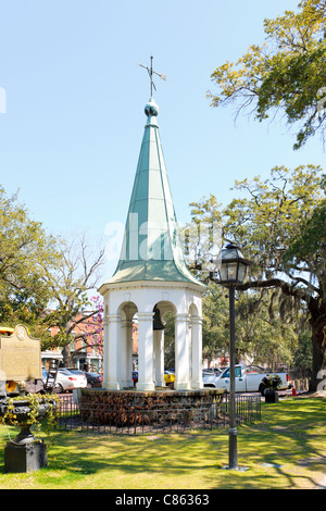 Città vecchia campana di Exchange, Savannah Foto Stock