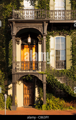 Una casa nel quartiere storico di Savannah Foto Stock