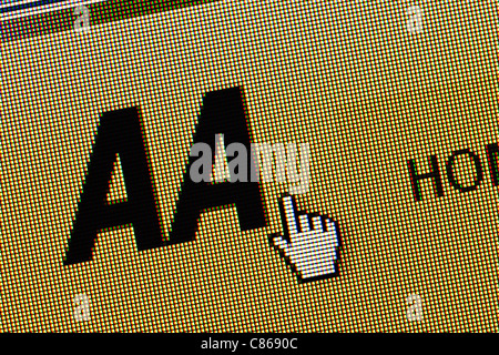 Automobile Association logo e sito web close up Foto Stock