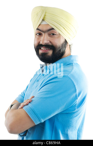 Ritratto di un uomo Sikh Foto Stock