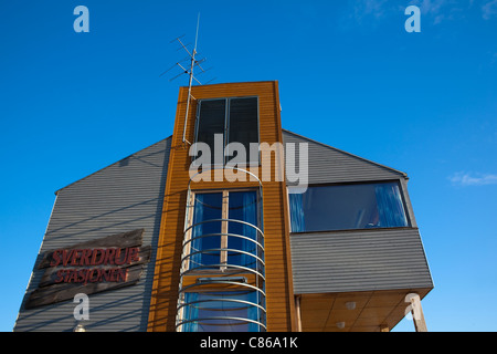 Istituto polare norvegese Sverdrup Station alla ricerca scientifica internazionale base di Ny Alesund, Svalbard. Foto Stock