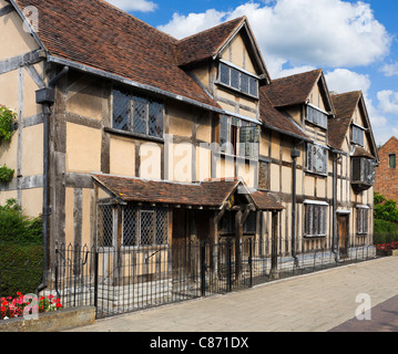 Il luogo di nascita di William Shakespeare, Henley Street, Stratford-upon-Avon, Warwickshire, Inghilterra, Regno Unito Foto Stock