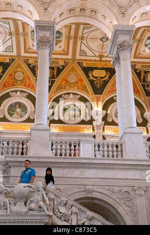 All'interno della National Library of Congress, Washington DC, Stati Uniti d'America Foto Stock