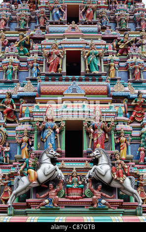 Gopuram del Tempio di Sri Mariamman, Kuala Lumpur , Malaysia Foto Stock