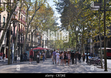 La Rambla, Ciutat Vella distretto, Barcellona, provincia di Barcelona, Catalogna, Spagna Foto Stock
