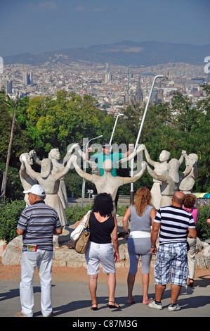 Monumento de la Sardana, Jardin de Joan Brossa, Montjuïc, Barcellona, provincia di Barcelona, Catalogna, Spagna Foto Stock