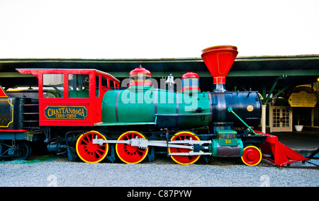 Chattanooga Choo Choo treno visualizzato nella storica stazione terminale a Chattanooga, Tennessee, Stati Uniti d'America Foto Stock