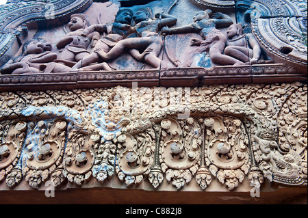 Il Banteay Srei tempio di Angkor Area, Siem Reap, Cambogia Foto Stock