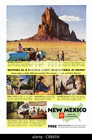 American annuncio rivista 1954 circa pubblicità vacanze in NEW MEXICO Foto Stock