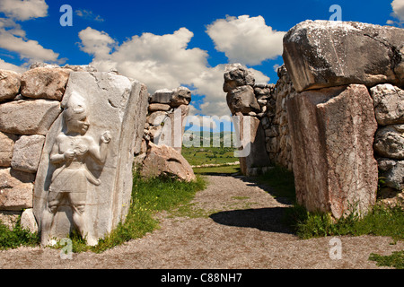 Foto dell'Hittita scultura limitatrice sul Kings Gate per l'hittita Hattusa capitale 7 Foto Stock