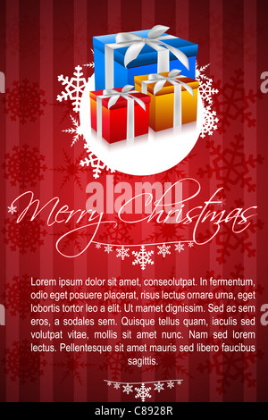 Illustrazione di confezioni regalo su sfondo astratto Foto Stock