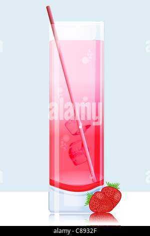 Illustrazione di fragola mocktail Foto Stock