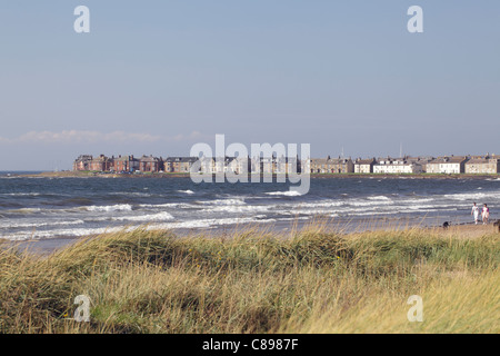 South Beach nella cittadina balneare di Troon, Ayrshire, in Scozia, Regno Unito Foto Stock