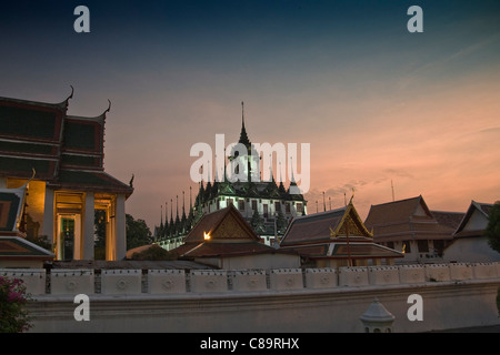 Thailandia, Bangkok, Vista del tempio di mattina Foto Stock