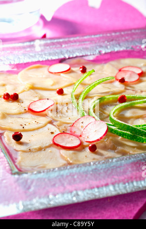 Carpaccio di pollo Foto Stock