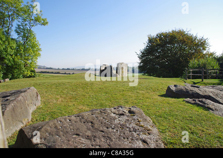 Pietre Coldrum chambered neolitico long barrow Trottiscliffe Kent Foto Stock