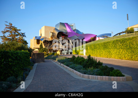 Marqués de Riscal Winery Hotel entrata dall architetto Frank Ghery, La Rioja, Spagna 110811 Spagna Foto Stock