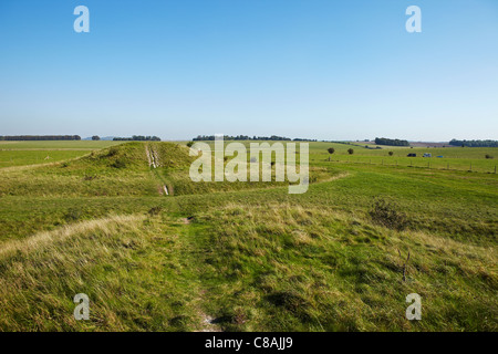 Cursus carriole, Stonehenge, Amesbury, Wiltshire, Inghilterra, Regno Unito Foto Stock