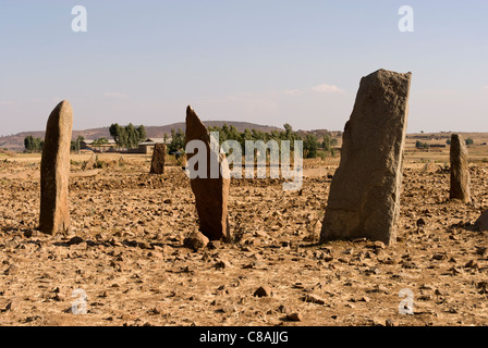 Elk200-2757 Etiopia, Axum, stele Gudit campo. Foto Stock