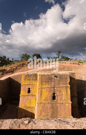 Elk200-3098v Etiopia Lalibela, rock cut chiesa, XII-XIII c, Bet Giyorgis Foto Stock