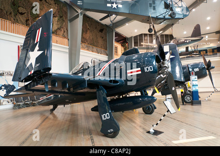 Florida, Pensacola, National Naval Aviation Museum, Grumman F8F 'Bearcat' aeromobile, risalente alla fine WW II Foto Stock