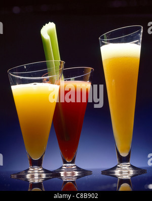 Bloody Mary bull shot e mimosa cocktail Foto Stock