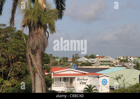 Vista dalla casa grande camera d'hotel, risalente al 1927, Cork Street, Fort George, Belize City, Belize, dei Caraibi e America centrale Foto Stock