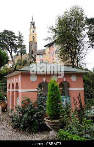 Portmeirion Italianamente village gwynedd Galles del nord Foto Stock