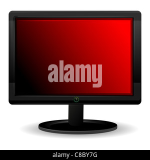Illustrazione di tv lcd su sfondo bianco Foto Stock