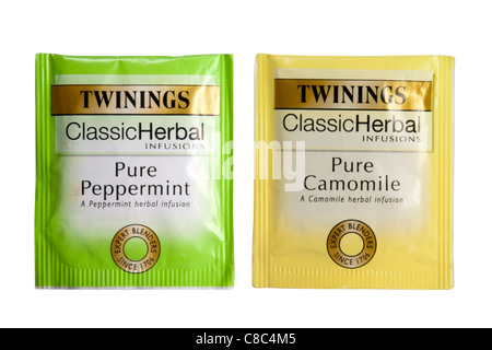 Twinings menta piperita puro e pura camomilla sacchetto da tè Foto Stock