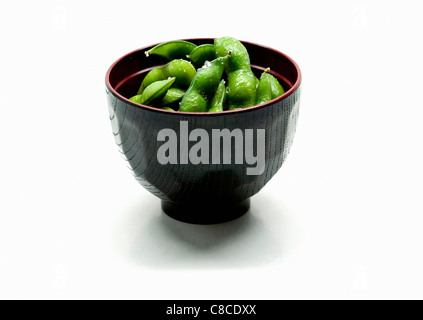 In prossimità di una ciotola di cibo giapponese Foto Stock