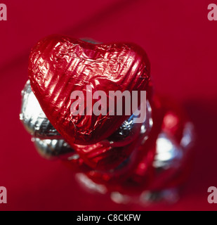 Cuori di cioccolato Foto Stock