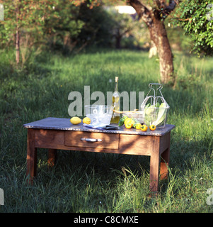 Insalata e tabella di impostazione paese Foto Stock