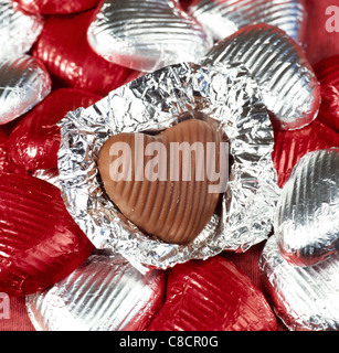 Cuori di cioccolato Foto Stock