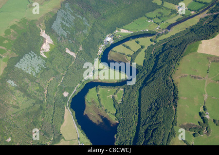 Vista aerea del Cwm Rheidol serbatoio vicino Ponte Devils Ceredigion Mid Wales UK Foto Stock